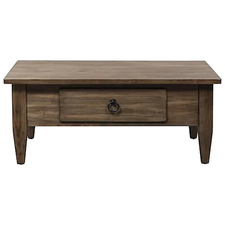 Casual Pine Rectangular Cocktail Table